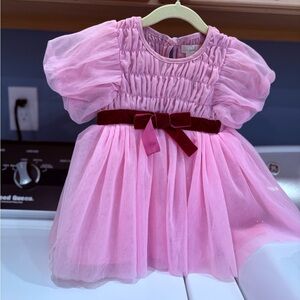 Peek Pink Dress with Red Bow